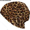 Leopard Damen Mütze Baumwolle Chemo Mützen Krebs Kopfbedeckungen Hüte Turban Baggy Skull Schlafmütze Schal