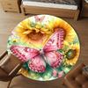 1pc Butterfly Sunflower Round Chair Mat Office Area Rug - Non-Slip, Floor Mat for Office, Bedroom, Ideal Home Decor Gift C0112014