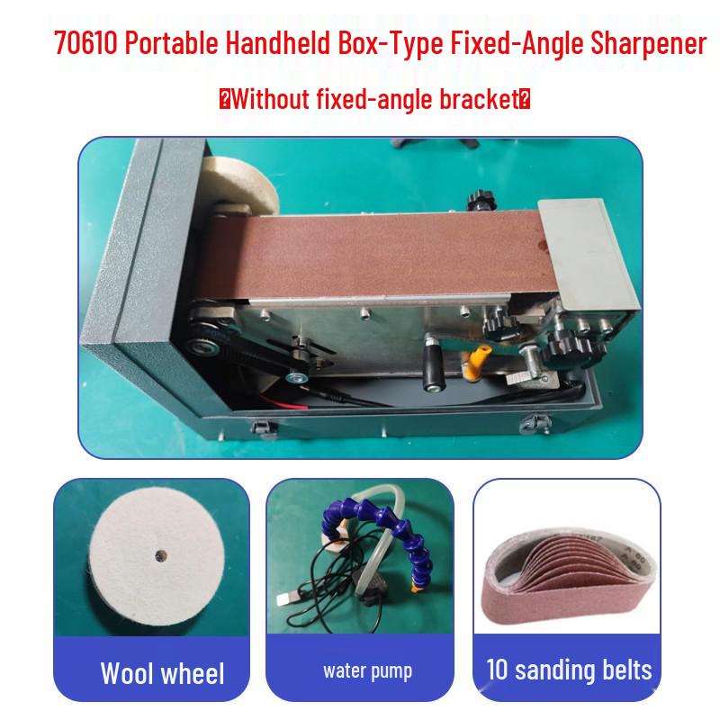 Portable Handheld Knife Sharpener with Fixed Angle Water Sharpener and Sand Belt Mechanism