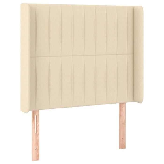 VidaXL Tête de lit avec oreilles Crème 83x16x118-128 cm Tissu3119797
