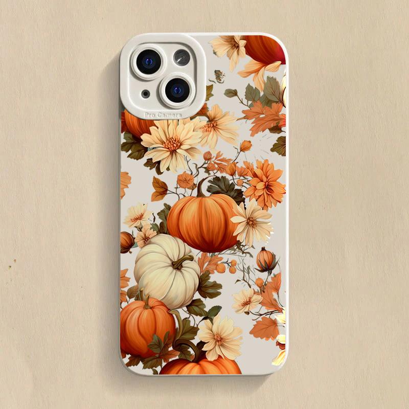 Maple Leaf Pumpkin Pattern Phone Case For iPhone 17 16 15 14 13 12 11 Pro Max 17 Air 16E XS X XR 7 8 Plus Shockproof Soft Cover
