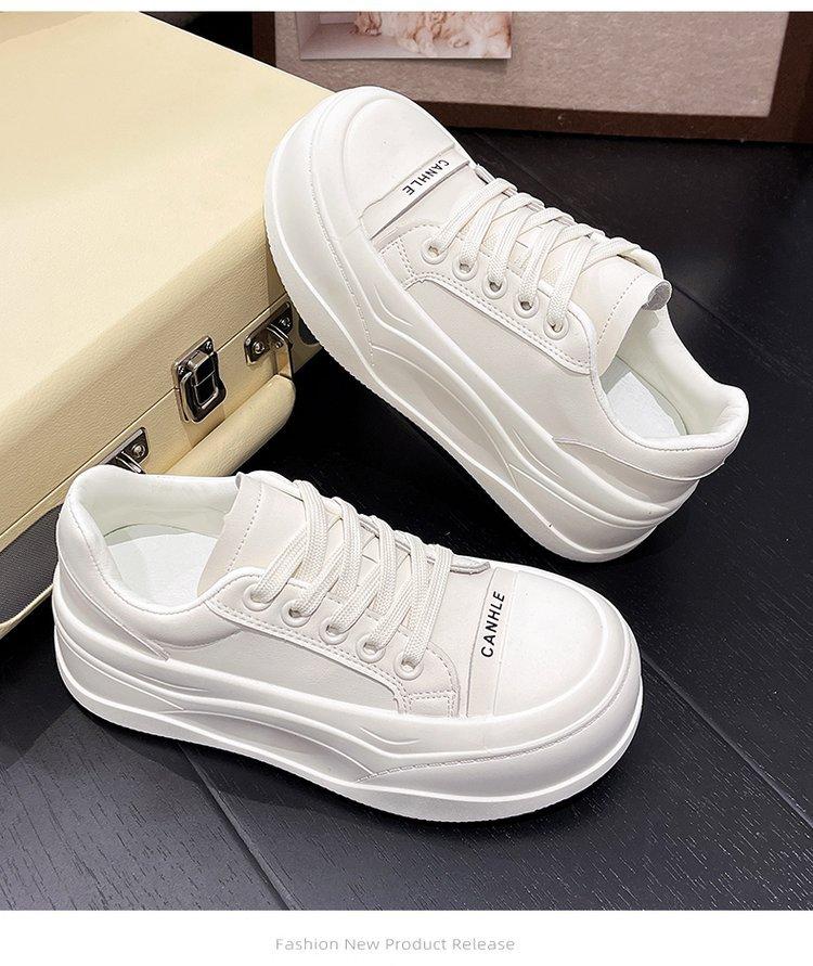 

Women s Platform Casual Shoes 2026 Spring Autumn New Height Increase Outdoor Non Slip Flats Fashion Cross Tied Half Slippers 35 белый