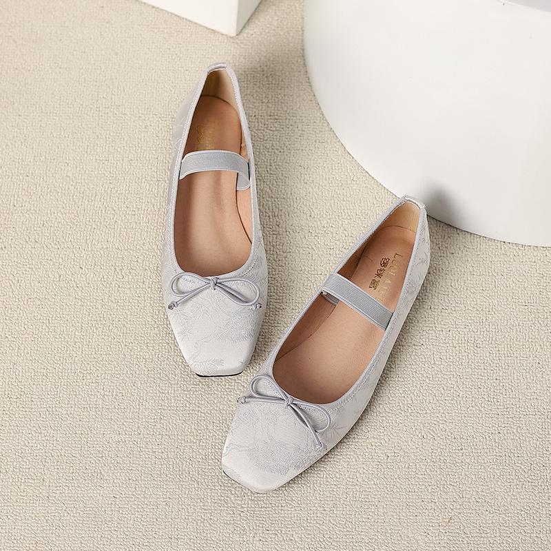 Retro French Mary Jane Shoes - Women's 2026 Summer Bows, Soft Sole, Flat Bottom, Shallow Mouth