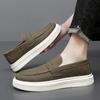 Men's Leather Casual Sneakers All-match Fashion Breathable Hand-stitched Leather Shoes