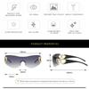 Y2K Rimless Sunglasses Women Hollow Out One-Piece Love Heart Shape INS Fashion UV400 Eyewear