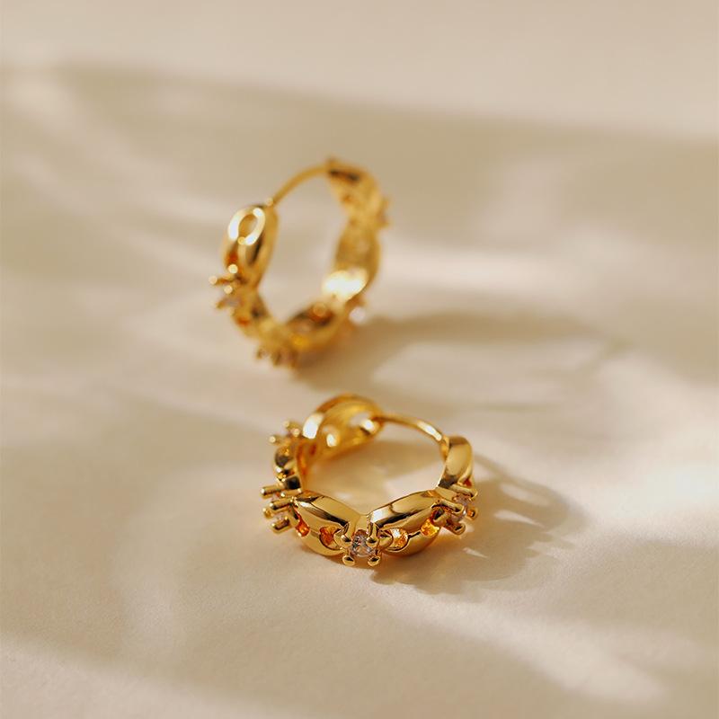 Micro Paved Zircon Ear Buckles Women Classic Fashion Versatile Ol Earrings Jewelry