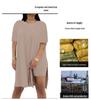 Summer 2025 Solid Color Loose Round Neck Short Sleeve Two-Piece Casual Set
