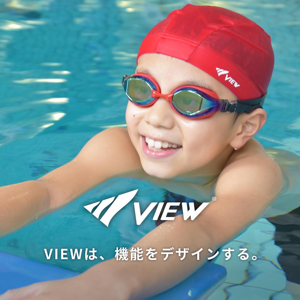 View V740JSA BL Swimming Made in for Elementary School Students Ages Prescription Lenses SWIPE UV Antibacterial Goggles, Japan, 6-12, Anti-Fog,
