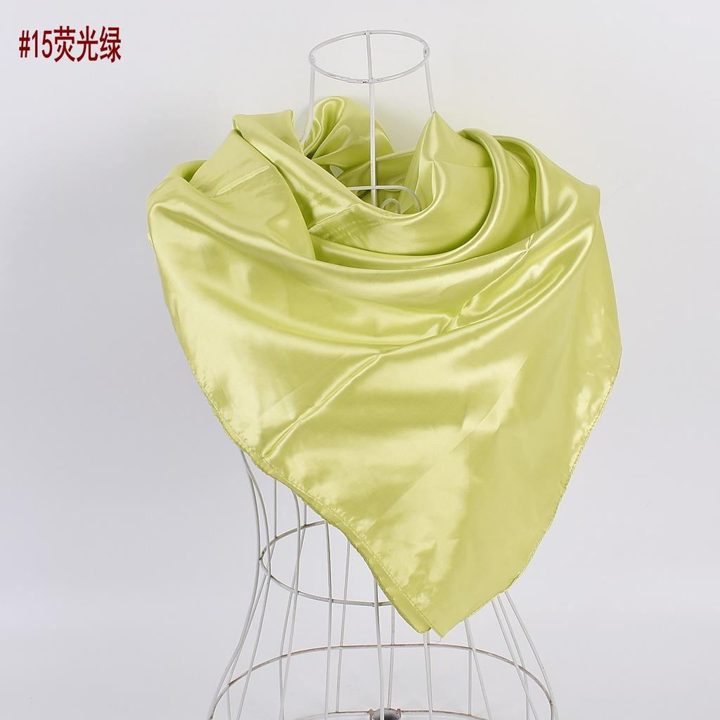 Solid Color Silk Scarf Square 90*90 Headscarf Foulard Satin Bandana Cheveux Neckerchief Hijab Accessoires For Woman Hair Scarf