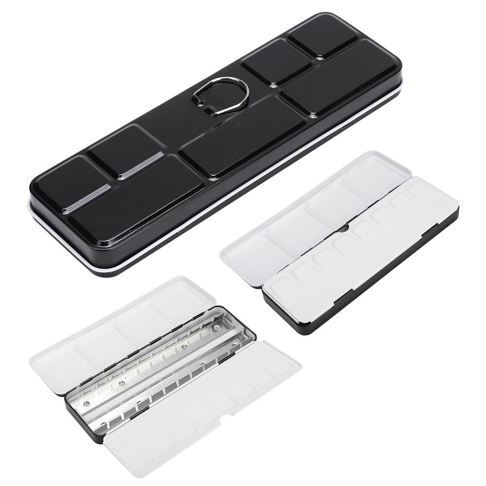 Tinplate Watercolor Box Black Anti Skid 24 Colors Painting Solid Pigment Case Painting Supply