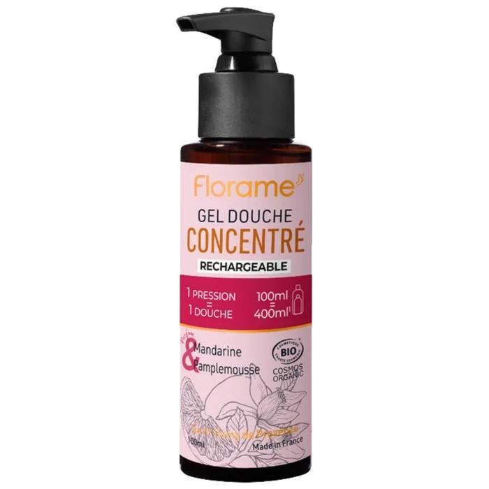 Gel Douche Concentré Mandarine et Pamplemousse Bio - Florame - 100 ml