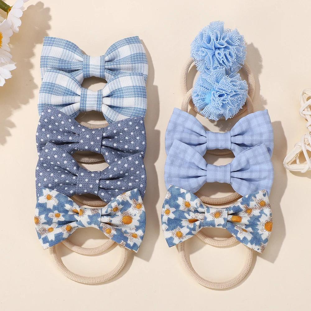 

10 шт./лот Милая повязка на голову для маленьких девочек, резинки для волос, банты, эластичная резинка, цветок, маленький шарик, скранчи, детские аксессуары для волос