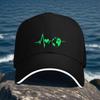Earth ECG Heartbeat Globe Print Baseball Cap Adjustable Polyester Outdoor Fitness Casual Hat Unisex