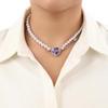 High-End Light Purple Zircon Heart Pendant Necklace