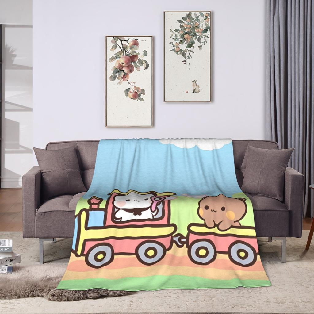 Bear Cartoon Cute Bubu Dudu Blanket Flannel Print  Portable Ultra-Soft Throw Blanket for Home Travel Bedspread