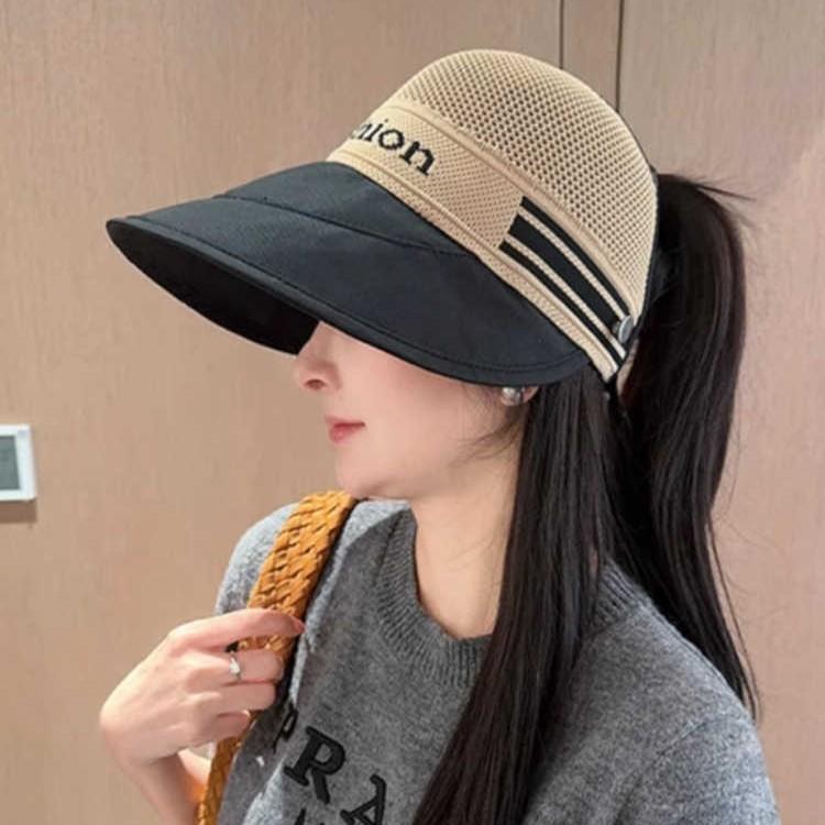 Pălărie de soare pentru femei, pălărie de protecție solară, pălărie pe jumătate goală, vară, în aer liber