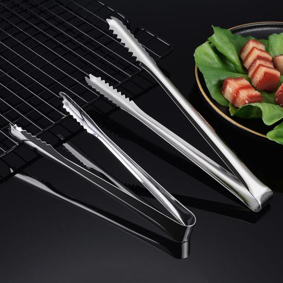 Ice Clamp Heat-Resistant Stainless Steel Ice Tongs Non-Slip Serrated Grip -Free Kitchen Utensils for Barbecue Snack Tongs