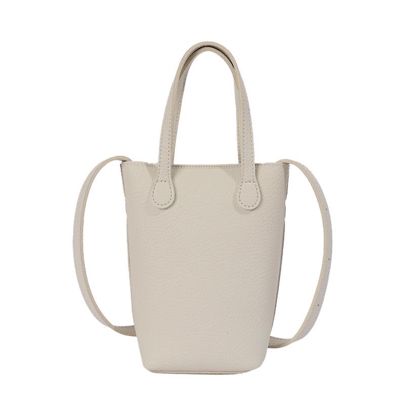 Korean-Style Small Lychee Texture Crossbody Bucket Bag, 2026 New Versatile Lightweight Shoulder Handbag for Women.