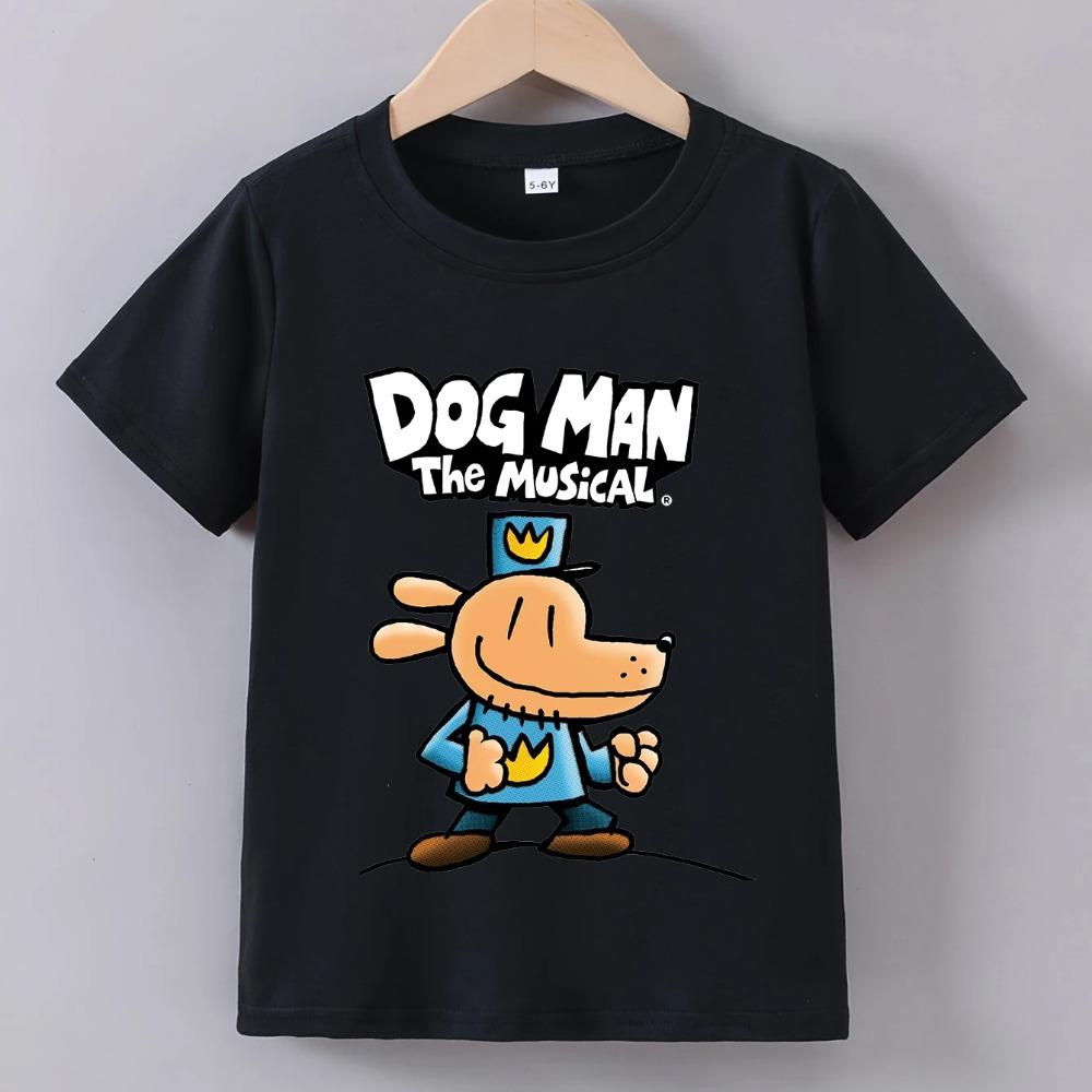 Dog Man Anime T-Shirt für Kinder Jungen Cartoon Sommer Kurzarm T-Shirt Dogman Oberteile Y2k Kleinkind Mädchen T-Shirts Camiseta Kinderkleidung