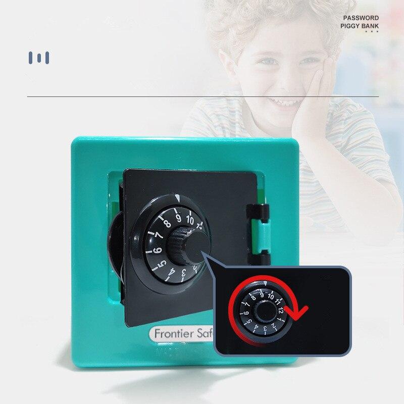 Mini Retro Bank Money Box with Rotating Password Lock, ATM-Style Safe for Coins and Cash, Automatic Bill Deposit, Christmas Gift Idea