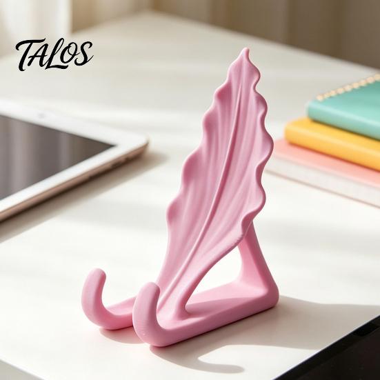 Universal Mobile Phone Holder Leaf Shaped Stand, 3D Printed with Double Portable Support Hook Support, Creative Hands Free Video Cradle, Artistic