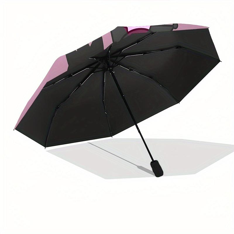 Hello Kitty, Sanrio Automatic Open/Close Umbrella Cute Umbrella with Cute Design, Portable 3 Fold Compact Umbrella for Men & Women, Hallowee