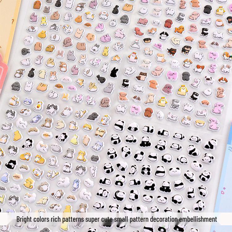 Educational 3D Cartoon Animal Foam Stickers - Cute Cat, Puppy & Panda