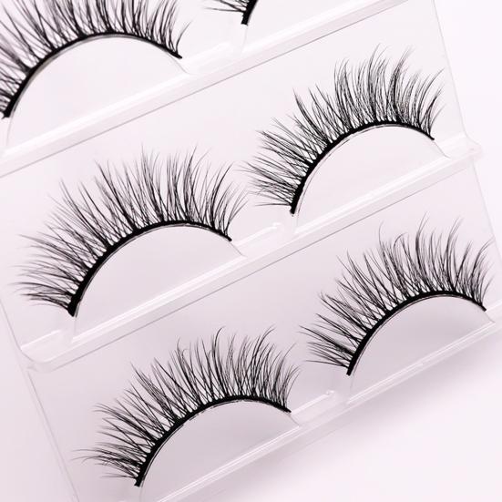 Yousheng 3 Paia Ciglia Finte Naturali Comode da Indossare Fibra Incrociata Extension Trucco Ciglia per Camerino