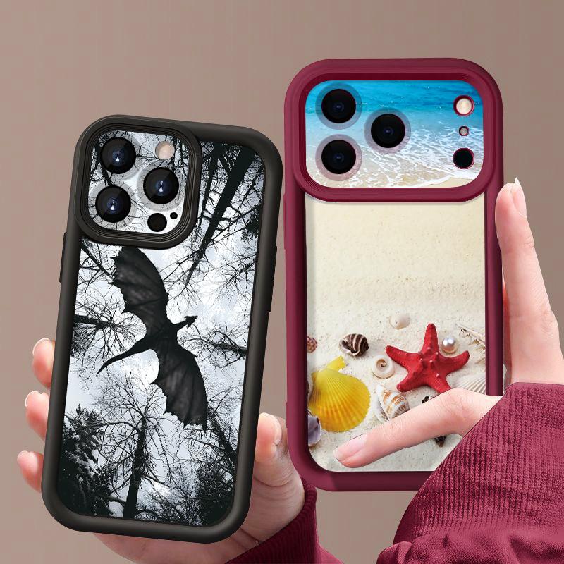 Summer Beach Scenery Collage Case For iPhone 18 Pro Max Shockproof Bumper Soft Silicone Cover For iPhone 17 16 15 14 13 Pro Max 17E