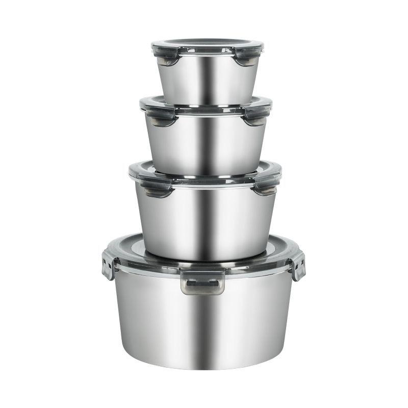 316 Edelstahl Lebensmittelqualität Lunchbox: Versiegelter runder Behälter mit Deckel für Büro, Instantnudeln und Suppe.