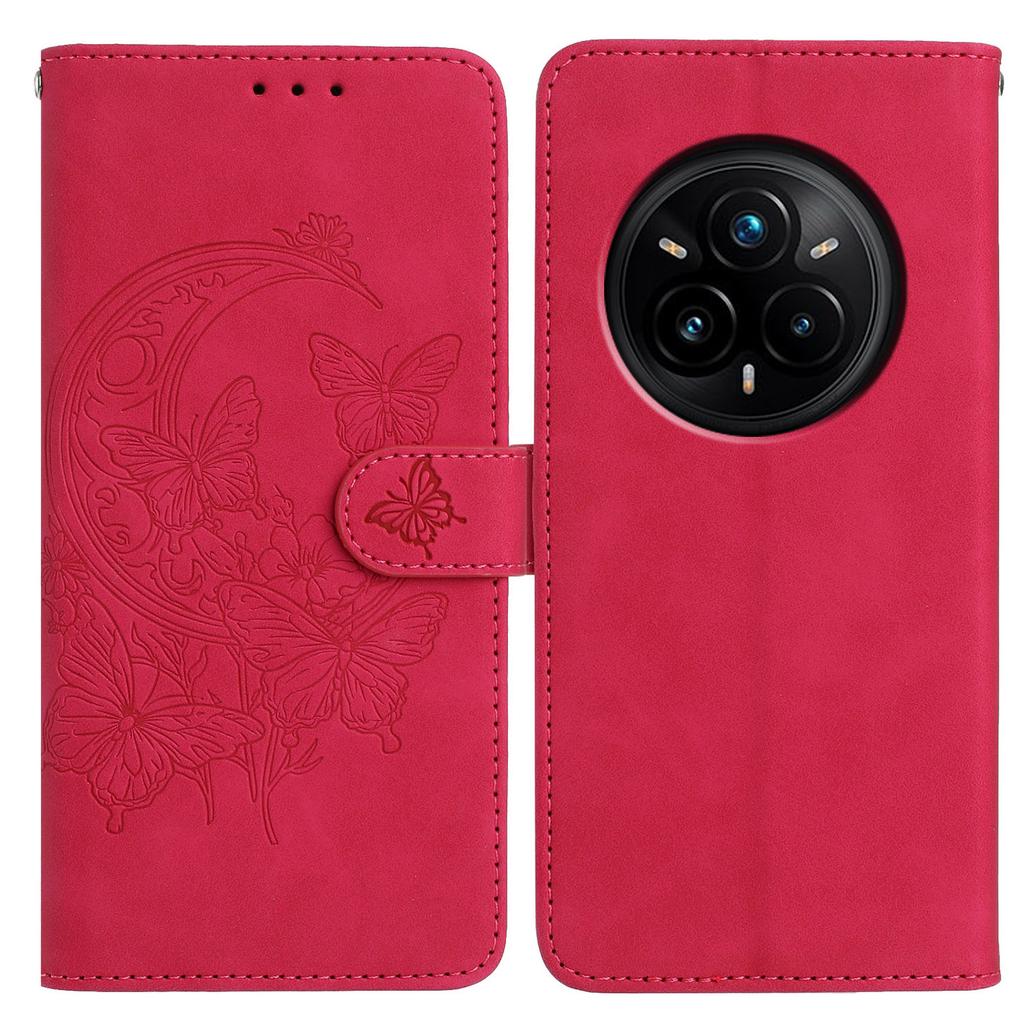 For Realme 14 Pro 5G Case Butterfly Flower Imprinted PU Leather Wallet Stand Phone Cover