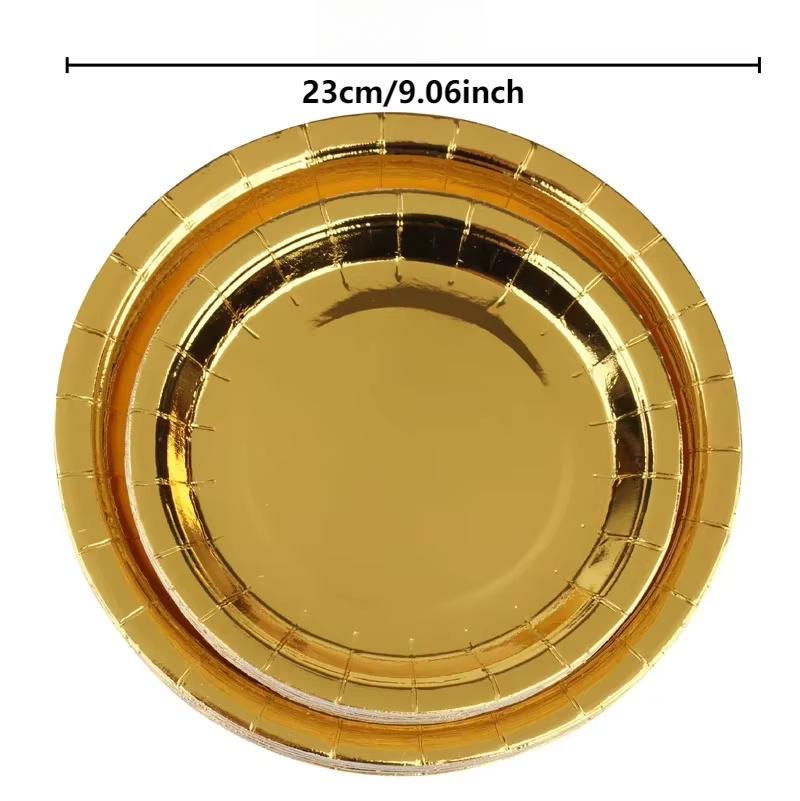 20pcs Gold Stamping Disposable Tableware Set Friends Gathering Party Venue Decoration Supplies Birthday Decoration