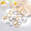 20pcs Stainless Steel Geometric Connector Round Oval Heart Bezel Charm Earrings Making Supplies Parts for Diy Jewelry Findings
