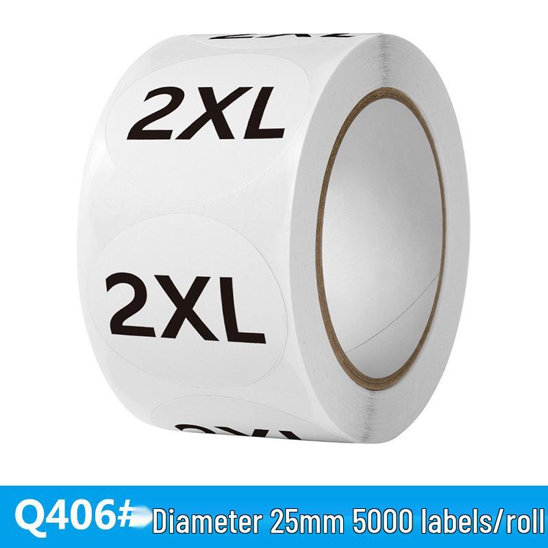 Self-Adhesive English Size Label Stickers for Clothing and Hats (S-3XL)