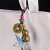 Gourd Lucky Blessing Chinese Style Car Keyring Keychain Components Brass KeyChains Jewelry Findings