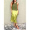Fashion Vest Long Dress Women Summer Sleeveless O Neck Dress Summer Gradient Casual Dresses