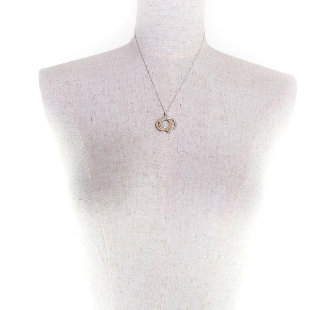 Very Good TIFFANY&Co. Necklace 1837 Interlocking Circle Silver 925 Women Used