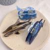 Acetate Shark Whale Hair Catch Metal Acrylic Blue Whale Dolphin Hair Clip Hair Accessories Cartoon Shark Clip Women/girls
