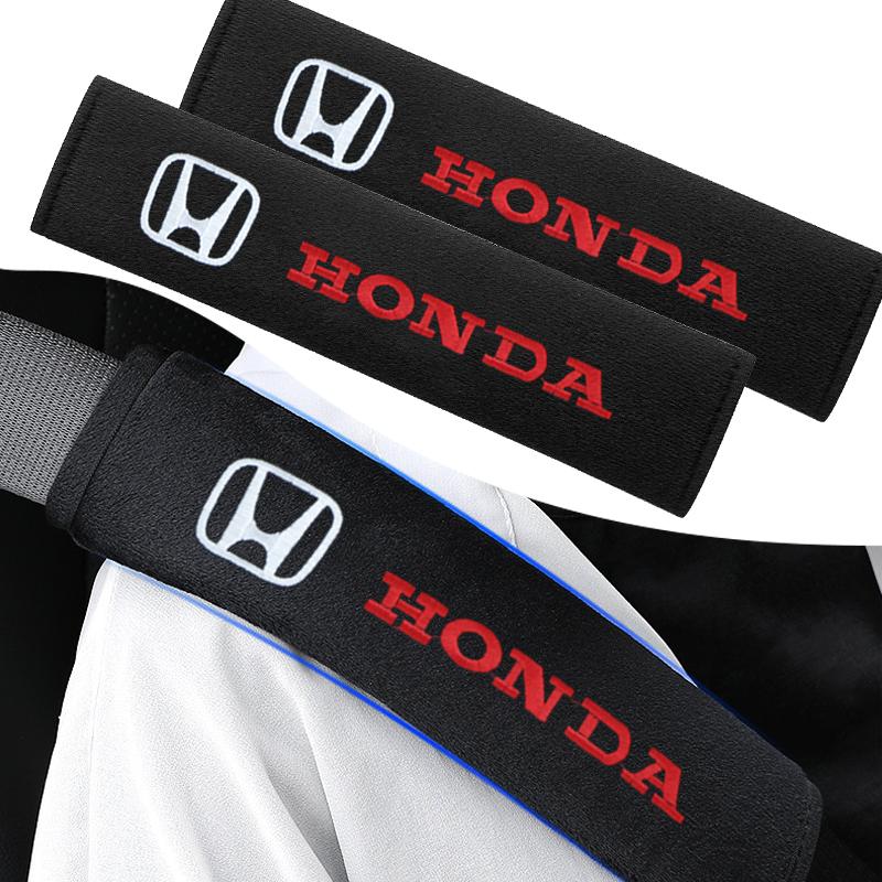 2Pcs Car Seat Shoulder Belt Cover Protector Pad Auto Accessories For Honda Fit Mugen Insight Type S R VTEC Modulo Vezel RR SiPilot Fit XRV CRV HRV Dio