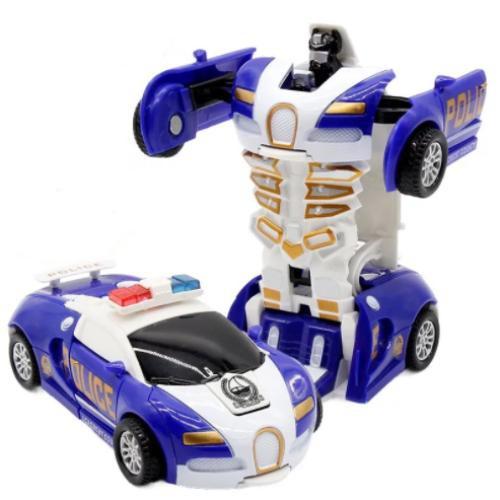 

Child Deformation Car Toys Automatic Transform Robot Plastic Model Car Funny Diecasts Toy Boys Gift 1pc темно-синього кольору
