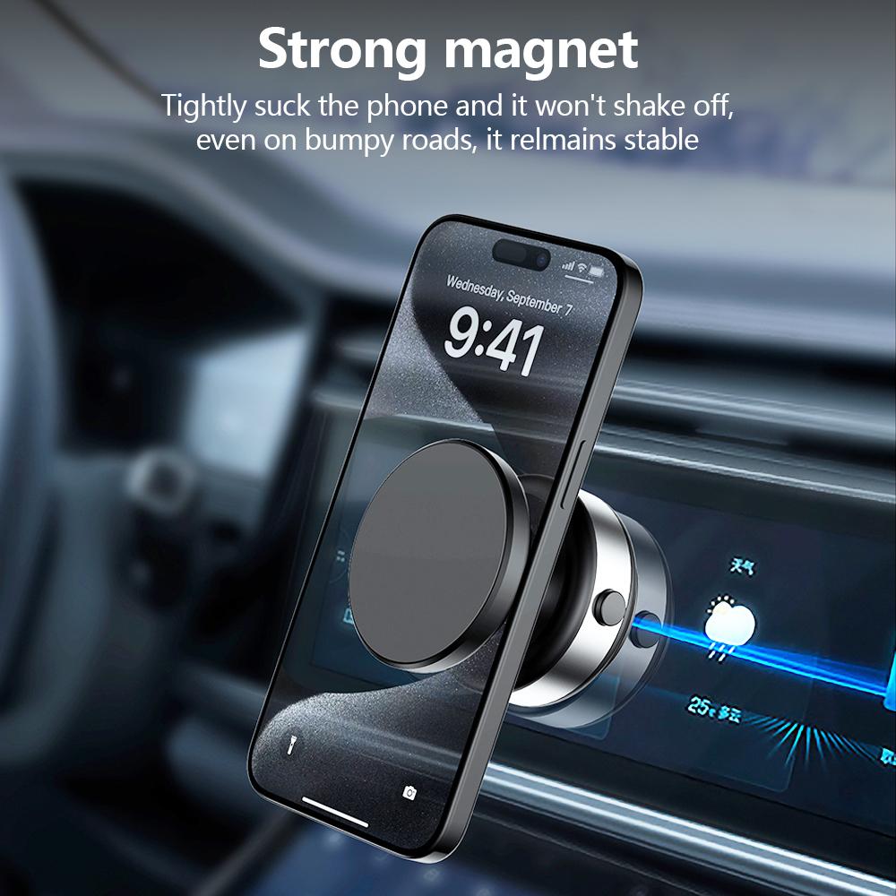 New Vehicle Vacuum Magnetic Car Mount Stand for Cell Phone 360° Rotation Strong Suction Cup for 15 16 Hands-Free Holder