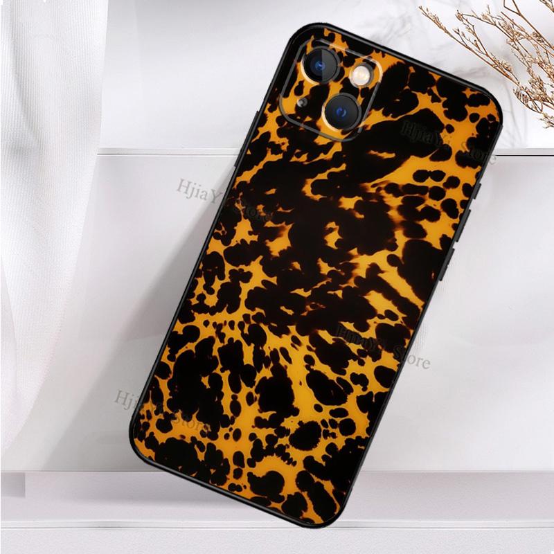 Tortoise Pattern Tortoiseshell Silicone Phone Case For iPhone 11 14 12 13 Pro Max Mini X XR XS Max 6 7 8 Plus SE 2020 Cover