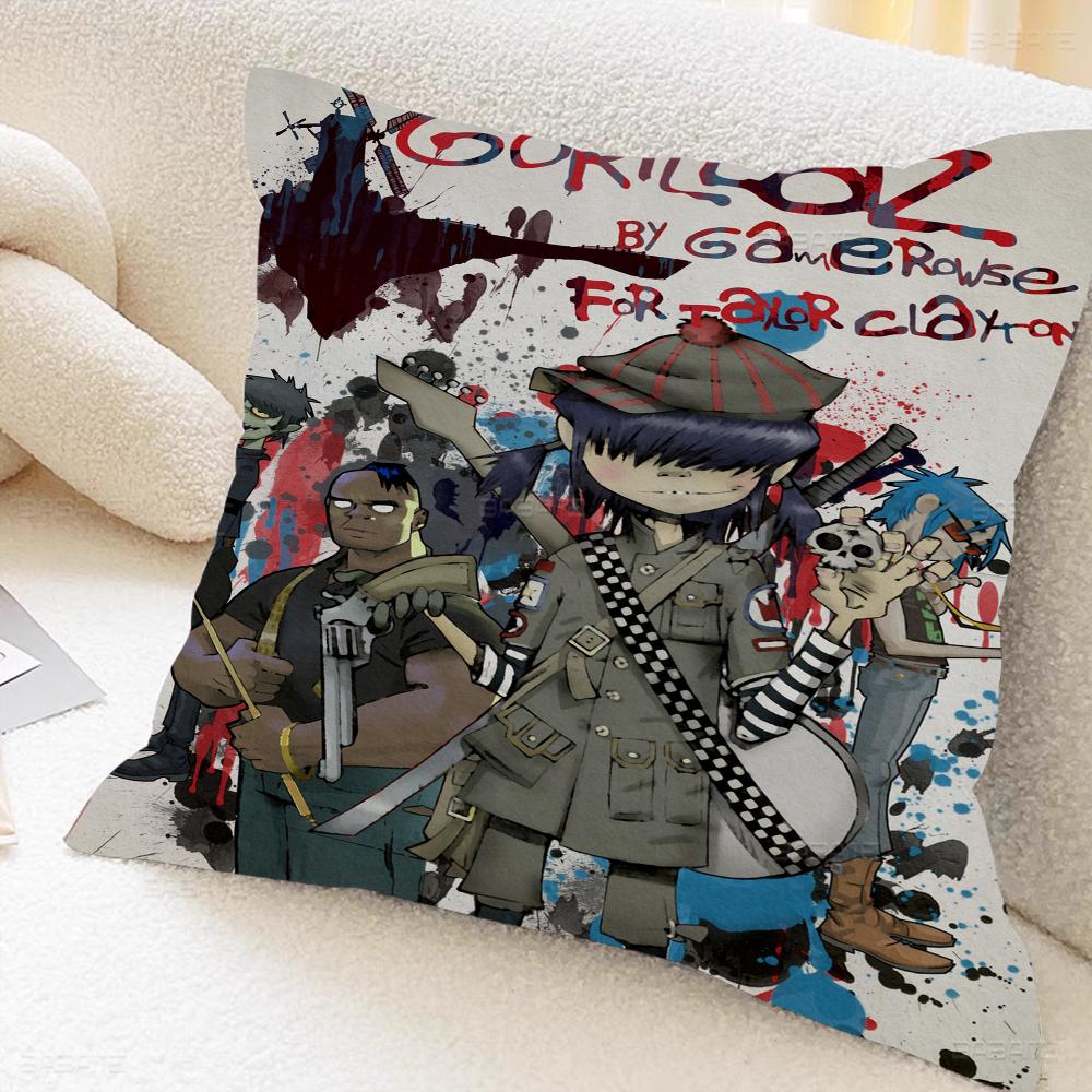 Gorillaz Retro Poster Personalized Pillow Dust Cover Bedroom Kids Party Decoration Pillowcase Birthday Children Gift