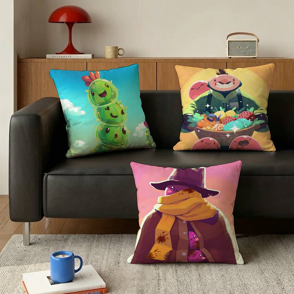 cute Naughty Slime Rancher Various Sizes Square Pillow Case For Car Home Bedchamber Decor