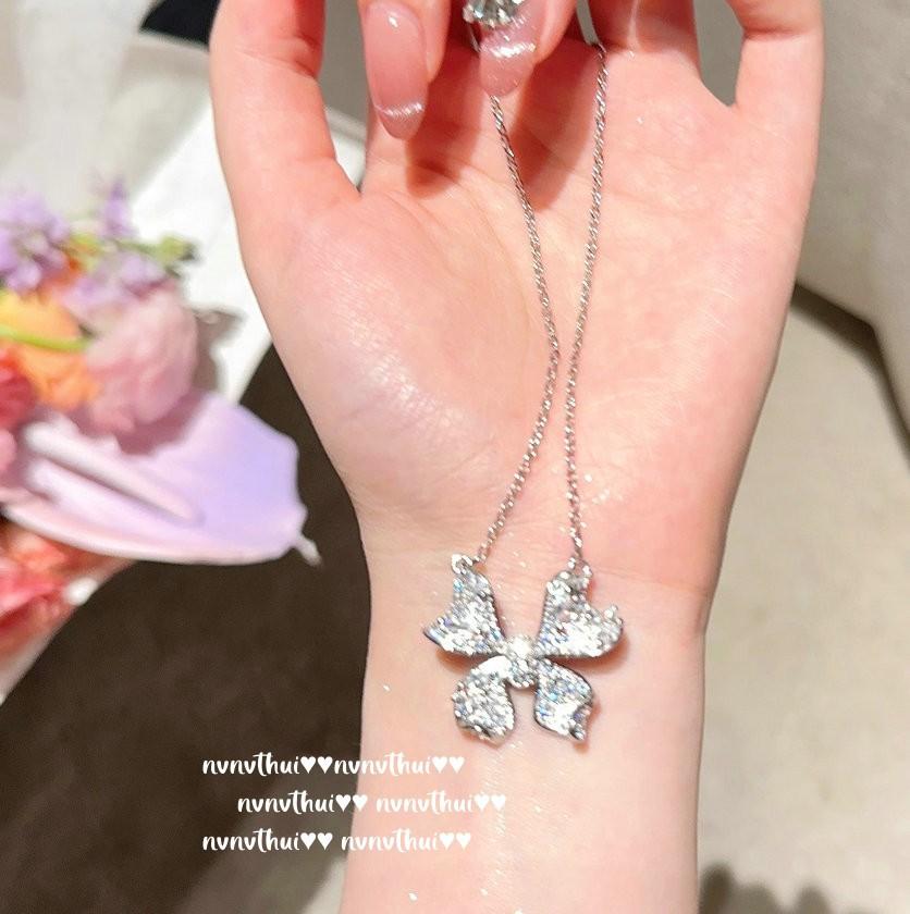 Monet Garden, Butterfly Gem Earrings, Princess On The Run, 18K Gold Plated, Bow, Water Drop Zircon Ring