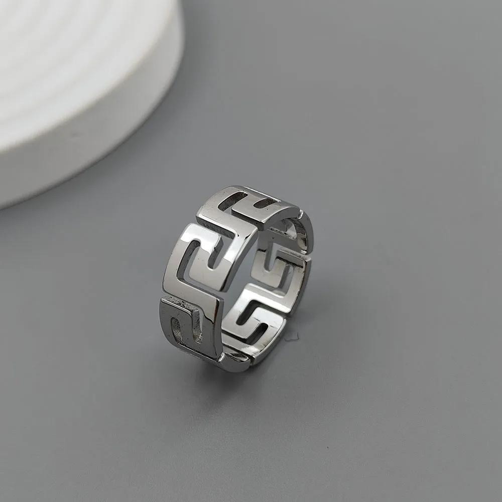 1Pcs Gold Color Hollow Infinity Rings for Women Stainless Steel Engagement Minimalist Geometric Rings Couple Jewelry Wholesale