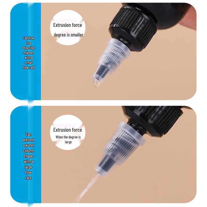 Transparent PET Squeeze Bottle with Pointed Mouth - Available in 30ml, 100ml, and 500ml Sizes