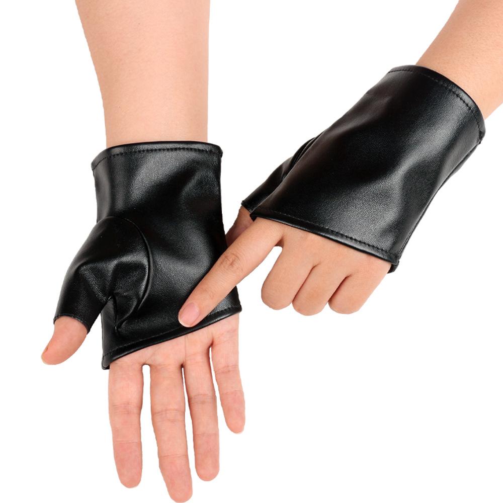 Taniec Rękawiczki Skórzane Damskie Półpalcowe PU Klub Nocny Pole Dance Taniec Uliczny Występ Rękawiczki do Występu Taniec Gwiazd