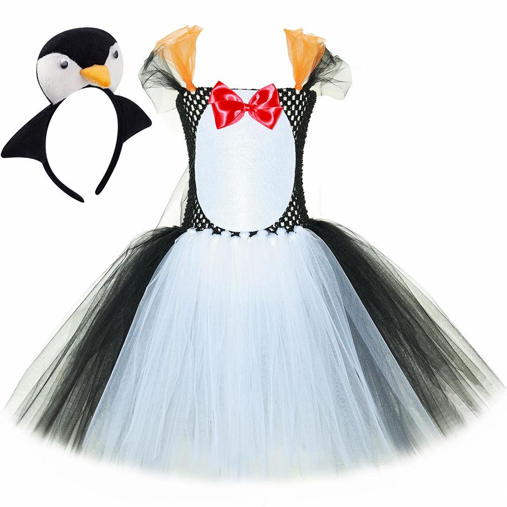 Penguin Costume Girls Halloween Carnival Party Stage Performance Tutu Dress Girls Fancy Animal Dress Up Outfit Cute Clothing 12M