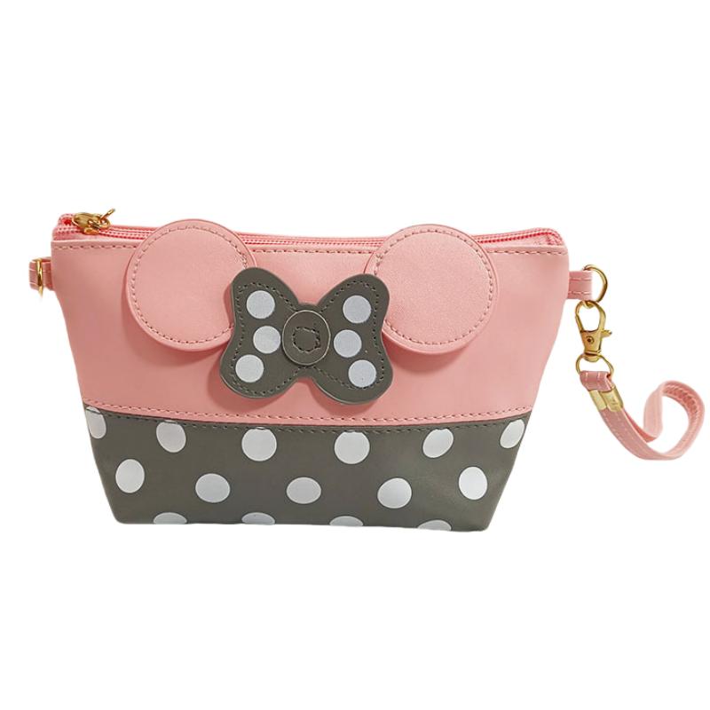 

Кошелек для монет, мультяшная кожаная дорожная косметичка, симпатичная портативная косметичка, косметичка для женщин, подростков, девочек, детей розовый